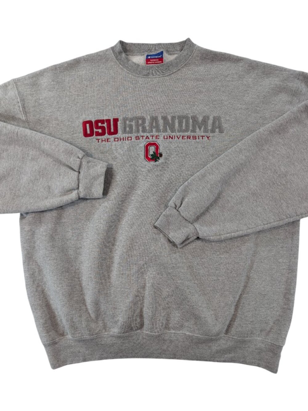 Vtg Champion Ohio State OSU Grandma Embroidered Gray Crewneck Sweatshirt XXL